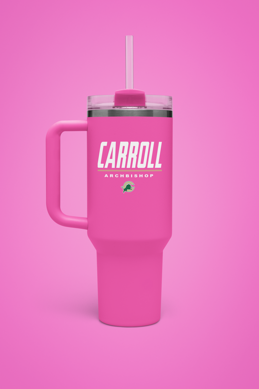 Archbishop Carroll 40oz tumbler Pink